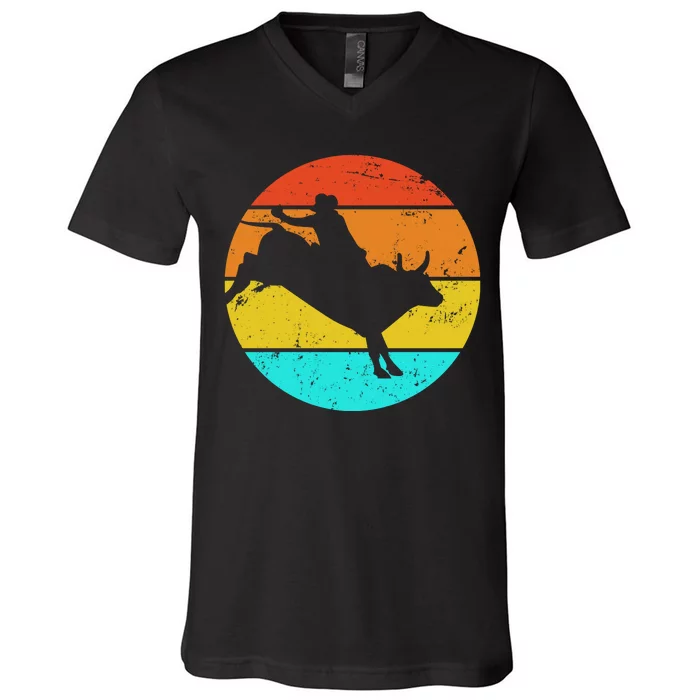 Bull Riding Vintage Rodeo V-Neck T-Shirt