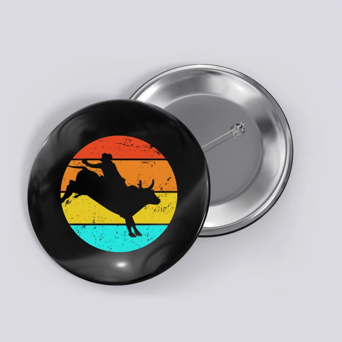 Bull Riding Vintage Rodeo Button