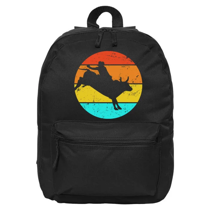 Bull Riding Vintage Rodeo 16 in Basic Backpack