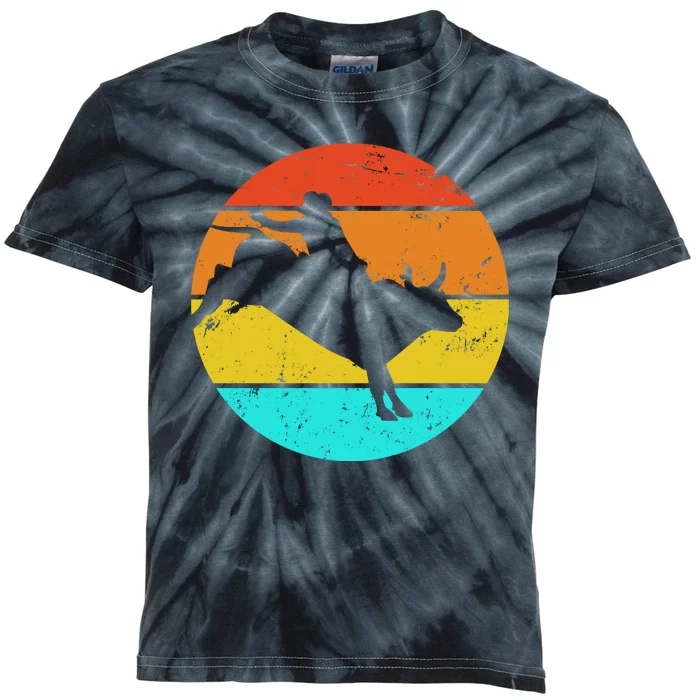 Bull Riding Vintage Rodeo Kids Tie-Dye T-Shirt