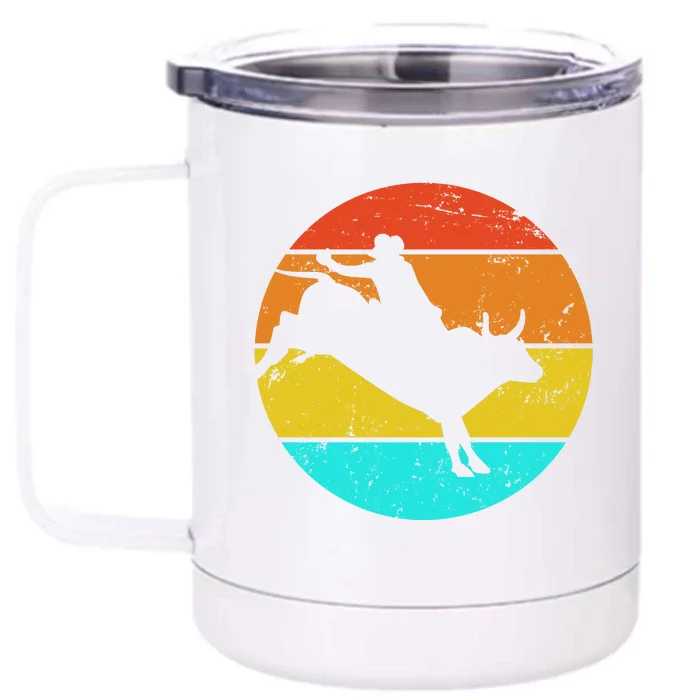 Bull Riding Vintage Rodeo Front & Back 12oz Stainless Steel Tumbler Cup