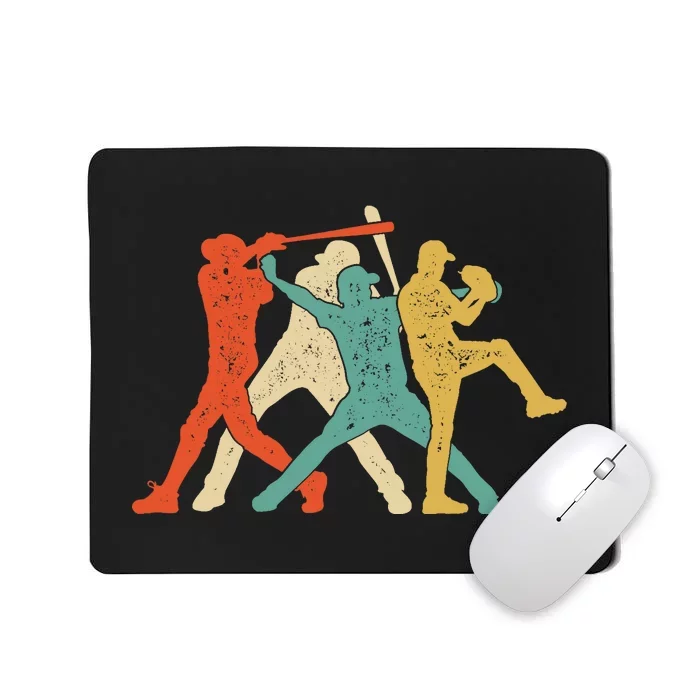 Baseball Retro Vintage Catcher Pitcher Batter Boy Sport Mousepad