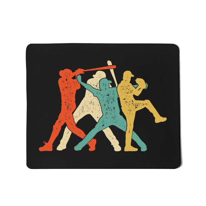 Baseball Retro Vintage Catcher Pitcher Batter Boy Sport Mousepad