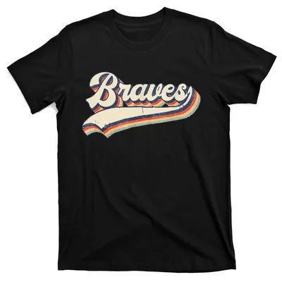  Vintage Braves Shirt Retro Throwback T-Shirt : Clothing, Shoes  & Jewelry