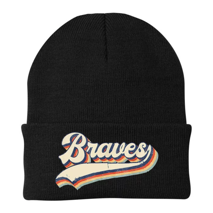 Braves Retro Vintage Baseball Knit Cap Winter Beanie