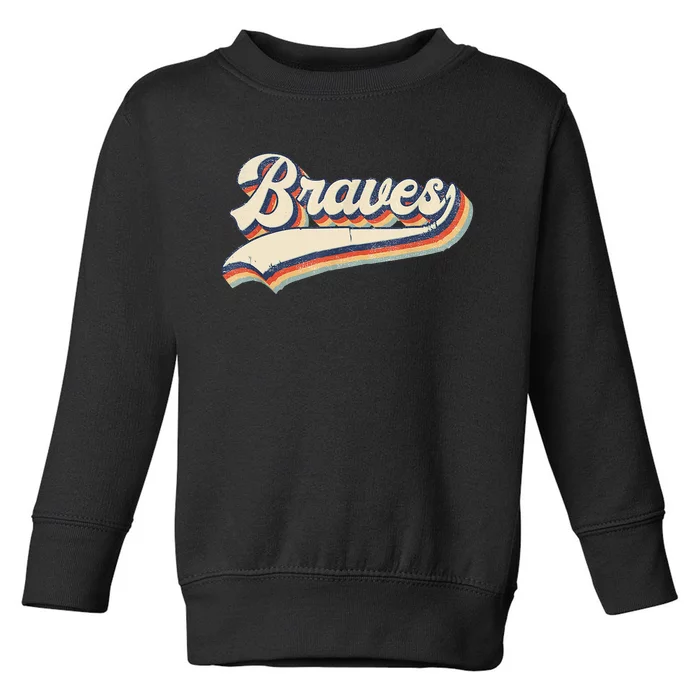 Braves Retro Vintage Baseball Toddler Sweatshirt