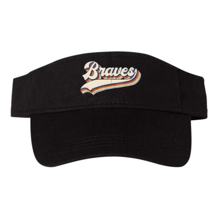 Braves Retro Vintage Baseball Valucap Bio-Washed Visor