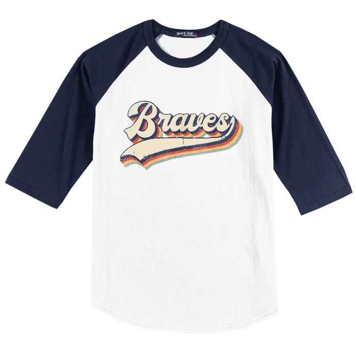 Braves Retro Vintage Baseball Baseball Sleeve Shirt