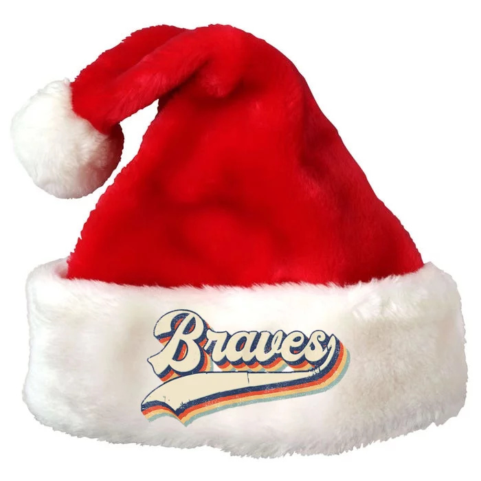 Braves Retro Vintage Baseball Premium Christmas Santa Hat