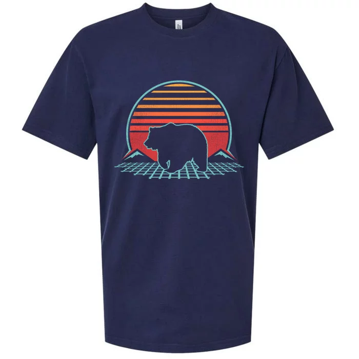 Bear Retro Vintage 80s Style Grizzly Brown Bear Gift Sueded Cloud Jersey T-Shirt