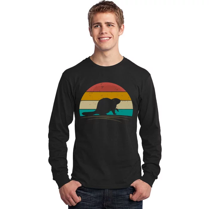 Beaver Retro Vintage Beaver Lover Tall Long Sleeve T-Shirt