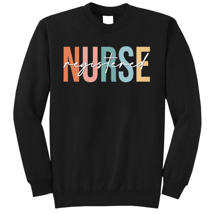 Boho Retro Vintage Registered Nurse Stethoscope Nursing Tall Sweatshirt