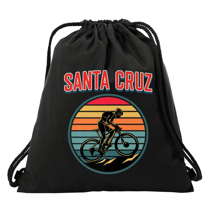 Bike Retro Vintage Santa Cruz Summer Bicycle Biking Premium Drawstring Bag