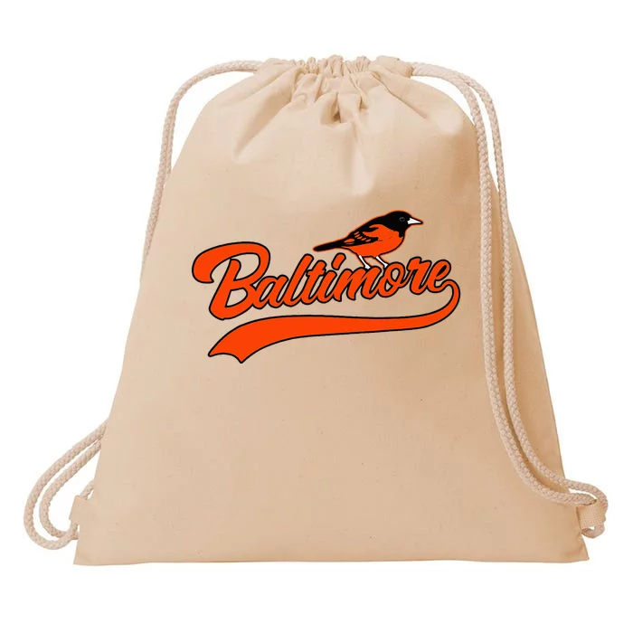 Baltimore Retro Vintage Baseball Classic Maryland Drawstring Bag