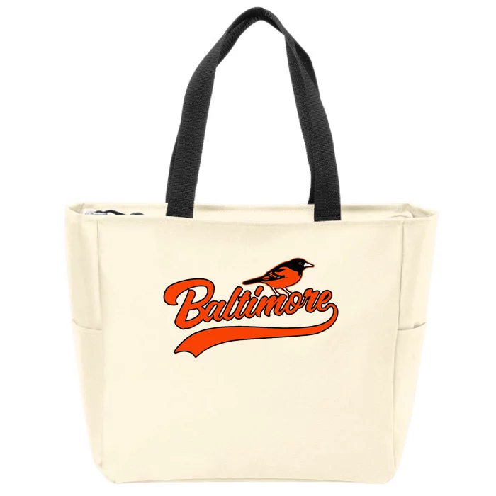 Baltimore Retro Vintage Baseball Classic Maryland Zip Tote Bag