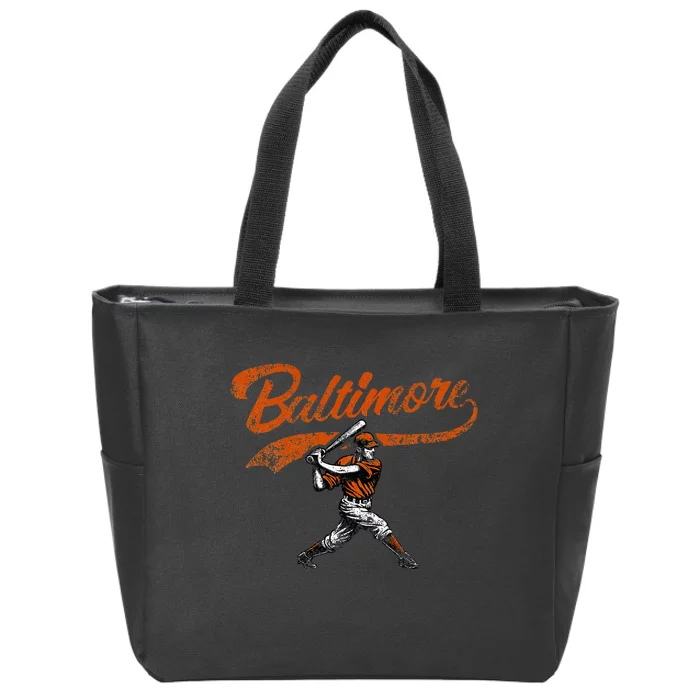 Baltimore Retro Vintage Baseball Classic Maryland Zip Tote Bag