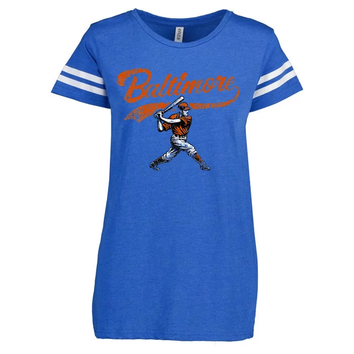 Baltimore Retro Vintage Baseball Classic Maryland Enza Ladies Jersey Football T-Shirt