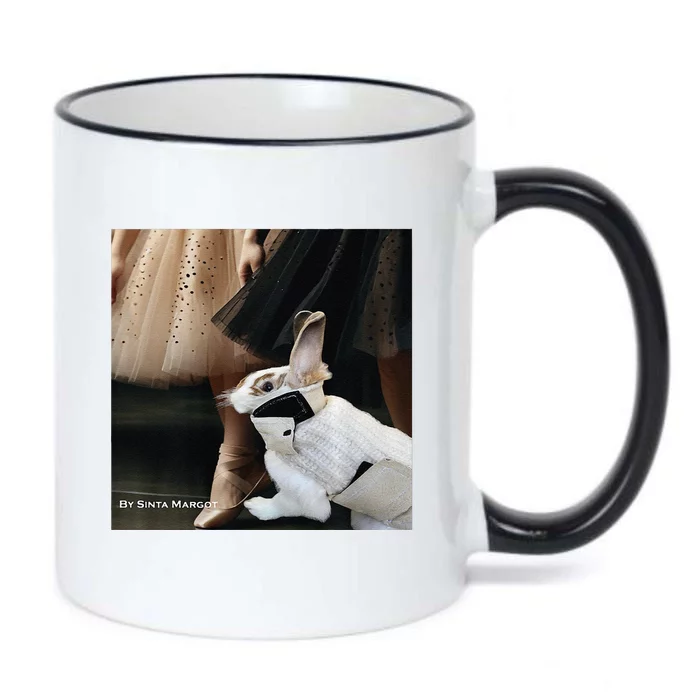 Bunny Rabbit With Ballet Dancers Black Color Changing Mug