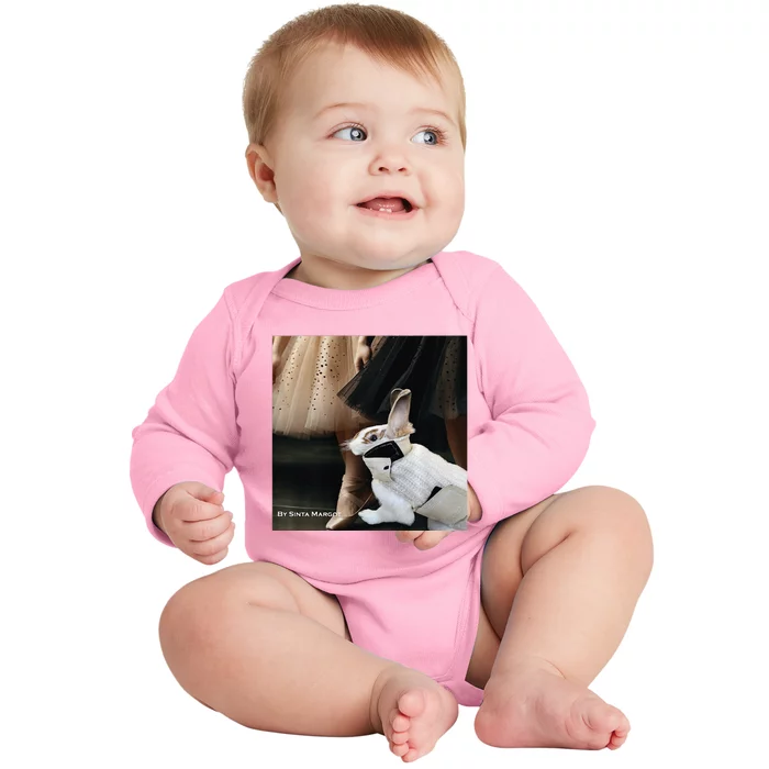 Bunny Rabbit With Ballet Dancers Baby Long Sleeve Bodysuit