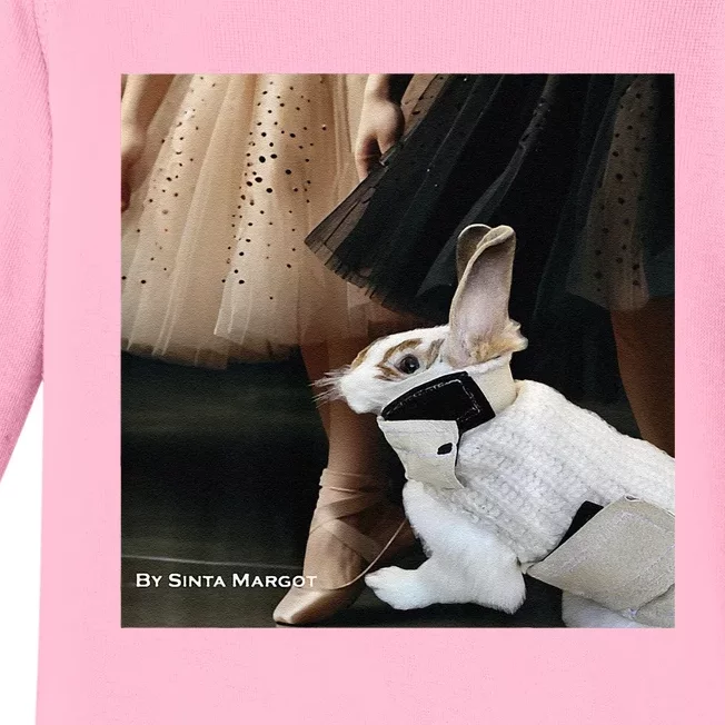 Bunny Rabbit With Ballet Dancers Baby Long Sleeve Bodysuit