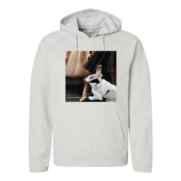 Bunny Rabbit With Ballet Dancers Performance Fleece Hoodie