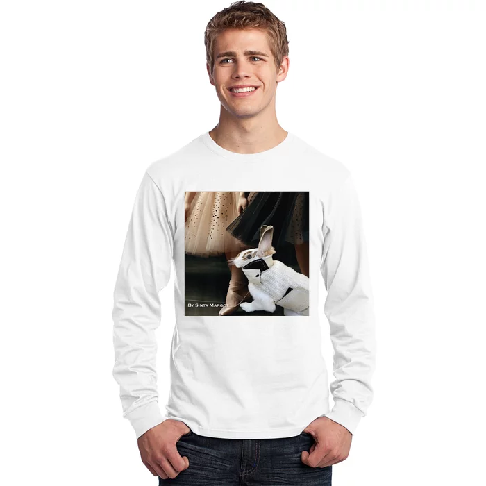 Bunny Rabbit With Ballet Dancers Long Sleeve Shirt