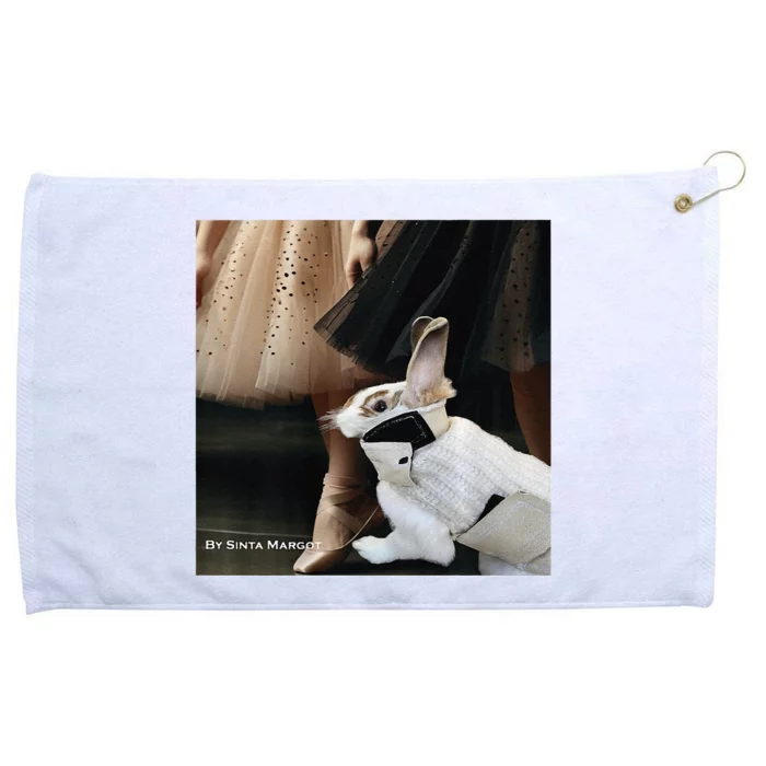 Bunny Rabbit With Ballet Dancers Grommeted Golf Towel