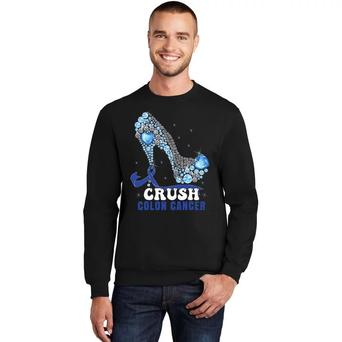 Blue Ribbon Women Colonscopy Colorectal Colon Cancer Tall Sweatshirt