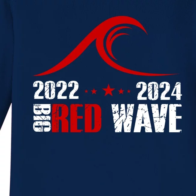 Big Red Wave Pro Republican 2024 Baby Long Sleeve Bodysuit