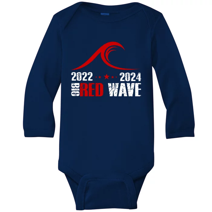 Big Red Wave Pro Republican 2024 Baby Long Sleeve Bodysuit