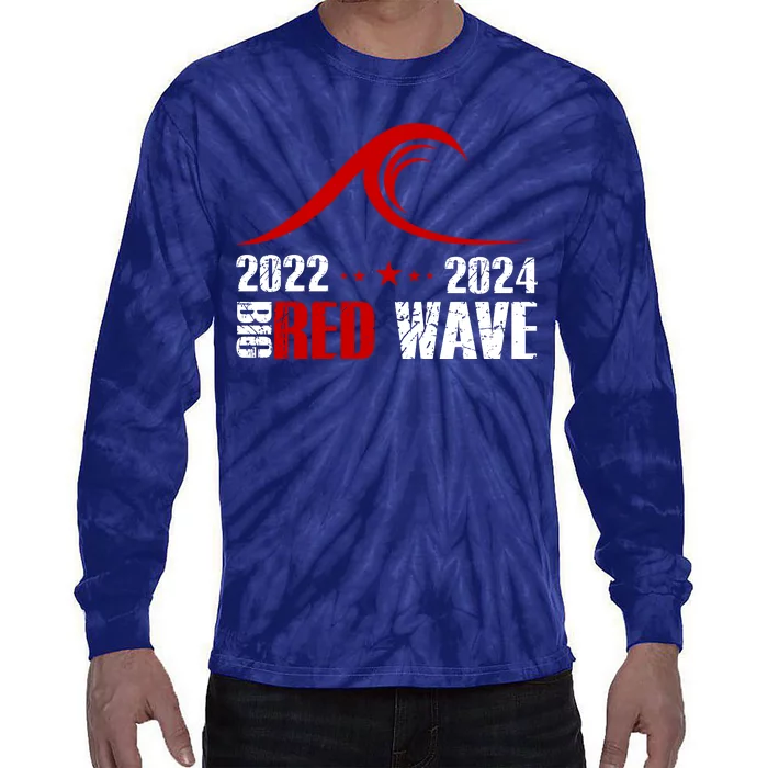 Big Red Wave Pro Republican 2024 Tie-Dye Long Sleeve Shirt