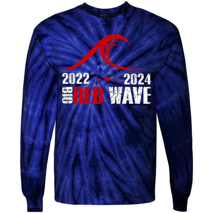 Big Red Wave Pro Republican 2024 Tie-Dye Long Sleeve Shirt