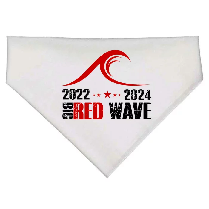 Big Red Wave Pro Republican 2024 USA-Made Doggie Bandana