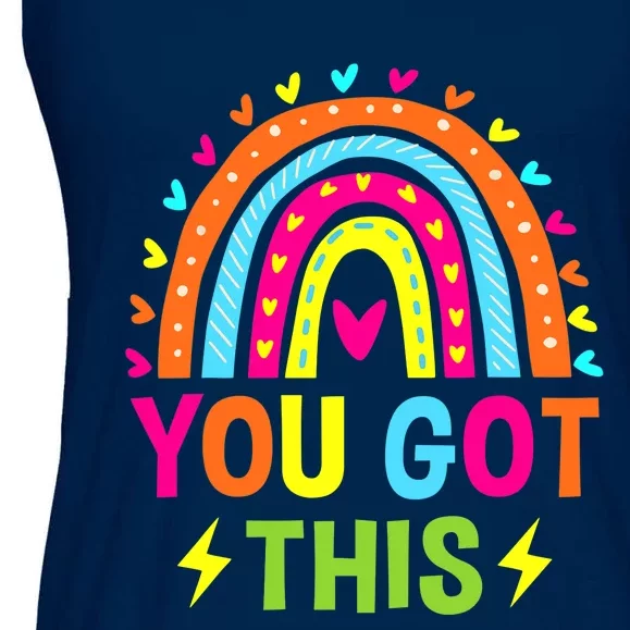 Boho Rainbow You Got This Funny Testing Day Teacher Students Ladies Essential Flowy Tank