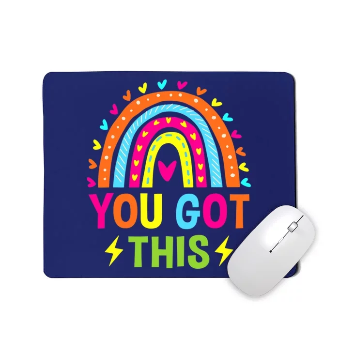 Boho Rainbow You Got This Funny Testing Day Teacher Students Mousepad