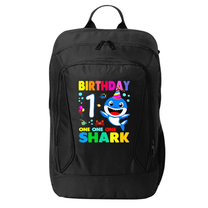 Birthday Shark 1st Girl One 1 Year Old Family City Backpack