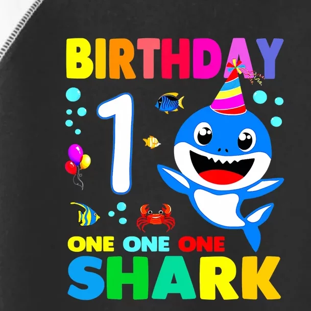 Birthday Shark 1st Girl One 1 Year Old Family Toddler Fine Jersey T-Shirt