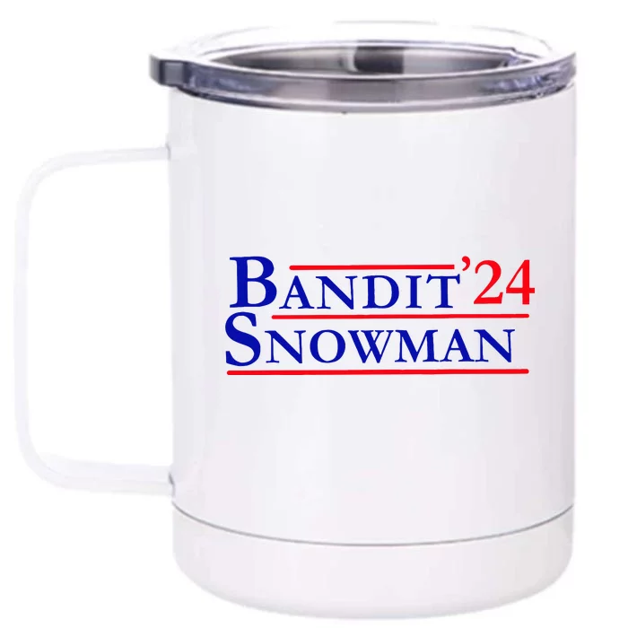 Bandit Snowman 24 Retro Election Style Funny 2024 Bandit Front & Back 12oz Stainless Steel Tumbler Cup