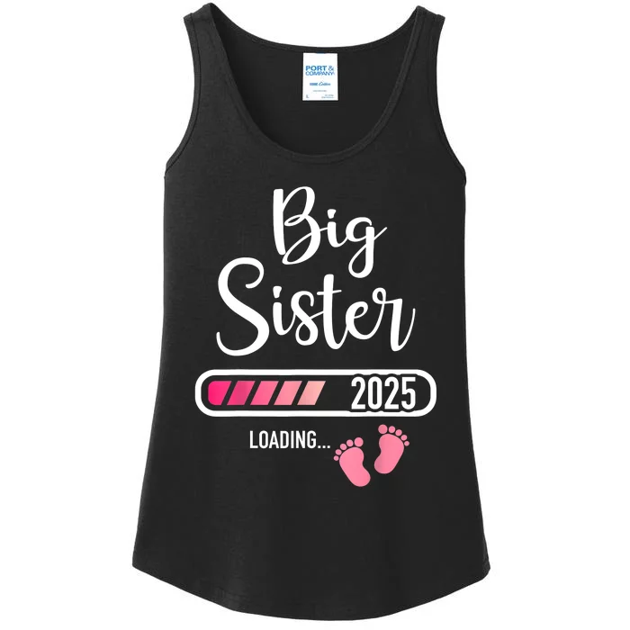 Big Sister 2025 Loading Bar For Pregnancy Announcement Ladies Essential Tank