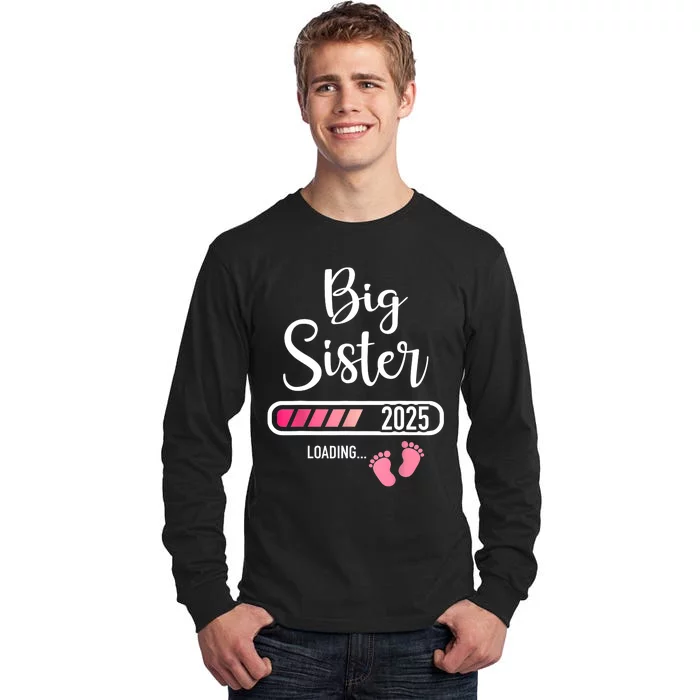 Big Sister 2025 Loading Bar For Pregnancy Announcement Tall Long Sleeve T-Shirt