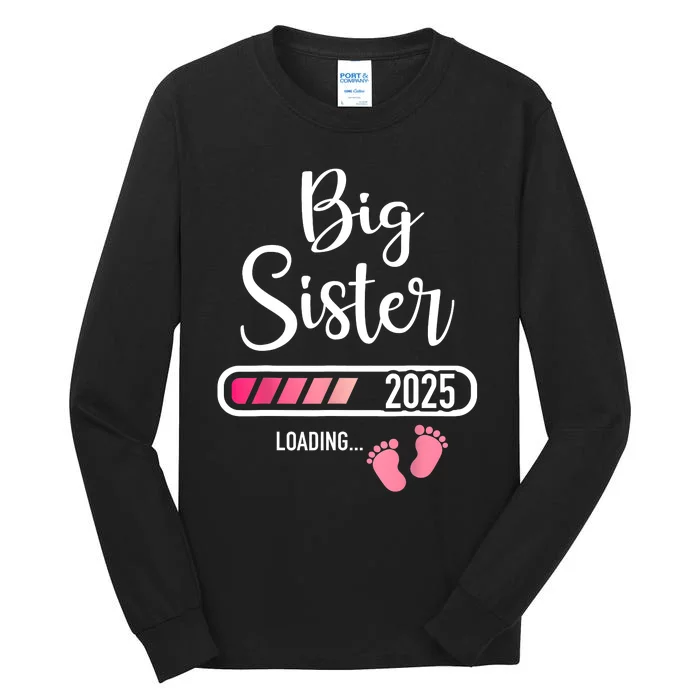 Big Sister 2025 Loading Bar For Pregnancy Announcement Tall Long Sleeve T-Shirt