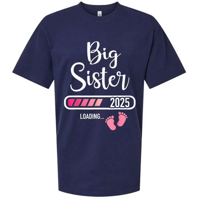 Big Sister 2025 Loading Bar For Pregnancy Announcement Sueded Cloud Jersey T-Shirt