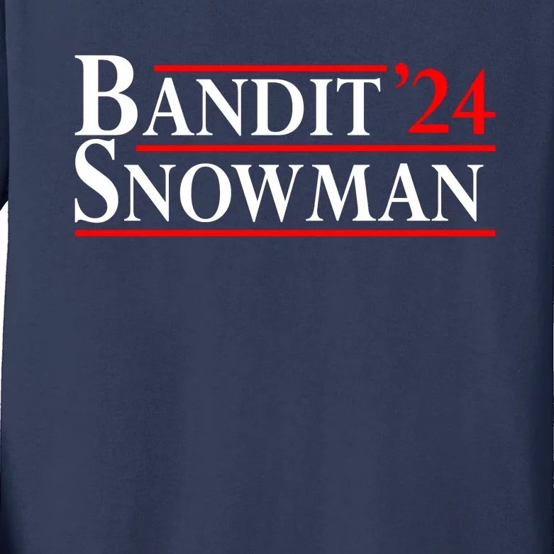 Bandit Snowman 2024 Election Funny Gift Kids Long Sleeve Shirt