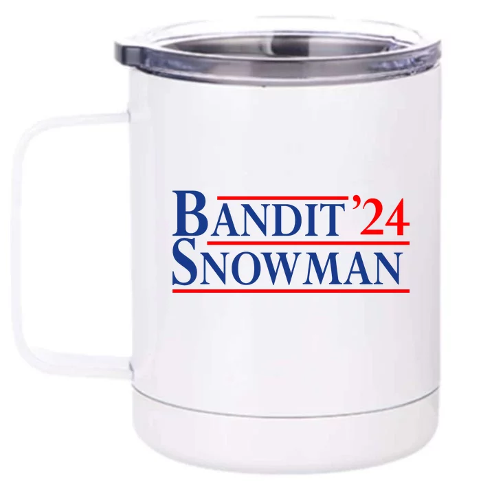 Bandit Snowman 2024 Election Funny Gift Front & Back 12oz Stainless Steel Tumbler Cup