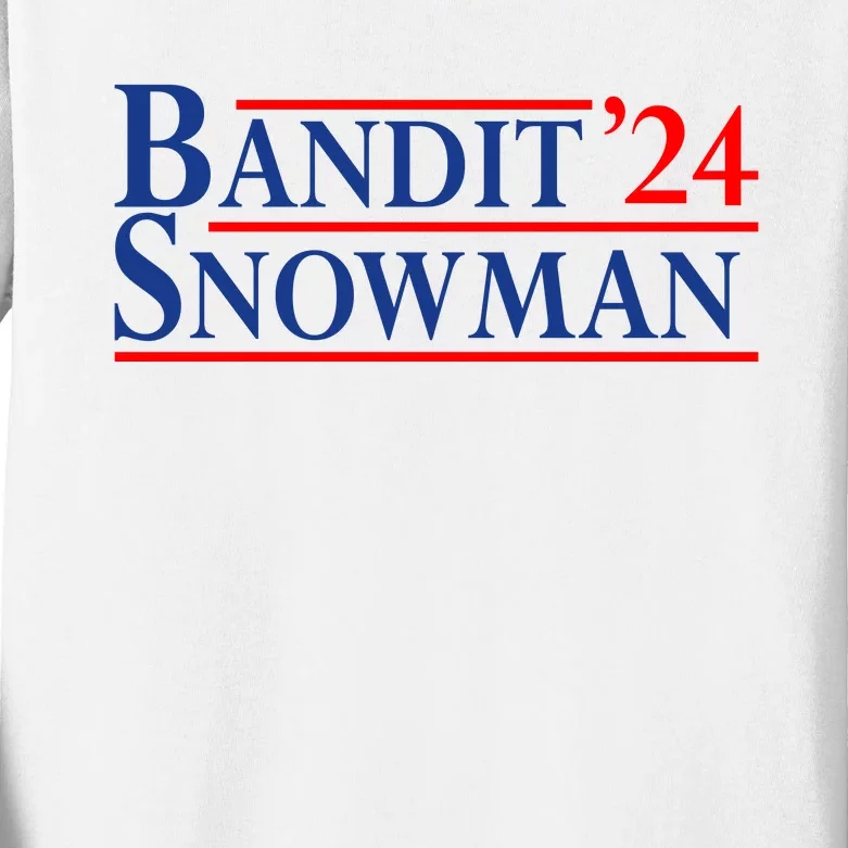 Bandit Snowman 2024 Election Funny Gift Kids Long Sleeve Shirt