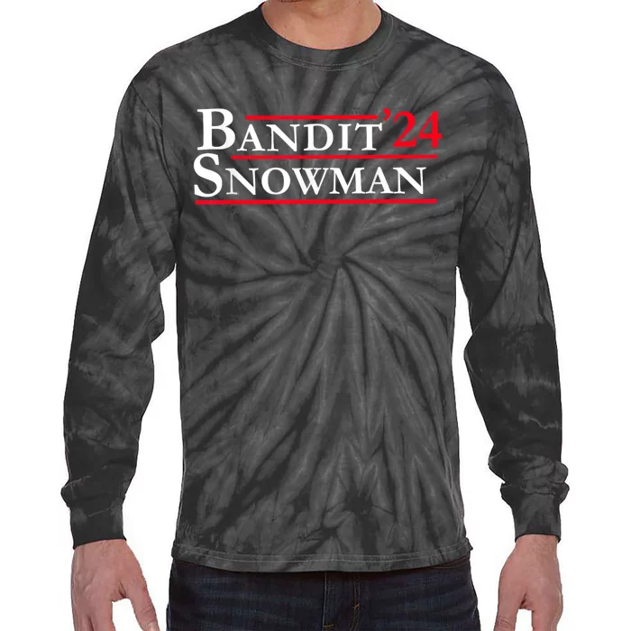 Bandit Snowman 2024 Election Funny Gift Tie-Dye Long Sleeve Shirt