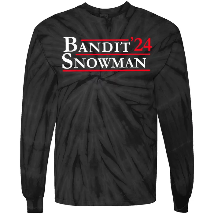 Bandit Snowman 2024 Election Funny Gift Tie-Dye Long Sleeve Shirt