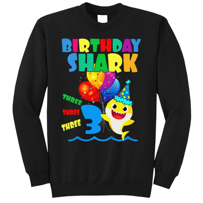 Birthday Shark 3 Year Old 3rd Birthday Matching Family Sweatshirt