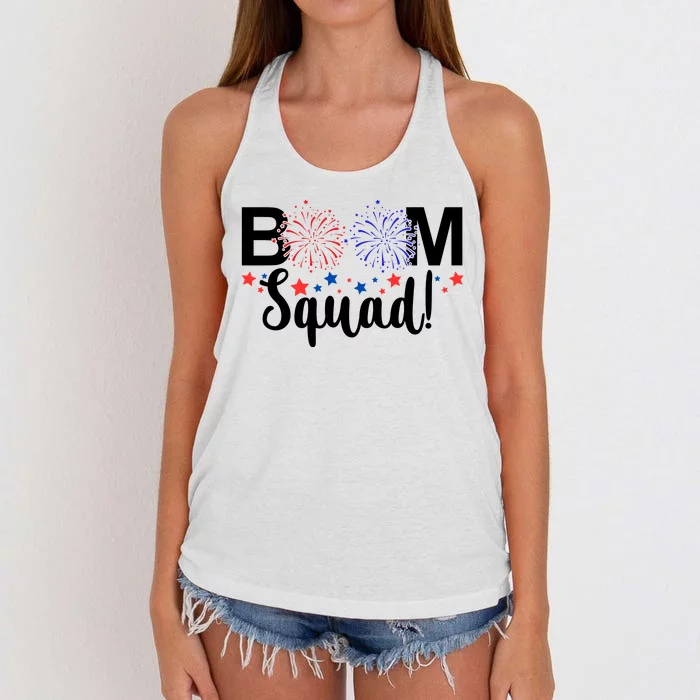 Boom Squad 4th Of July Women's Knotted Racerback Tank