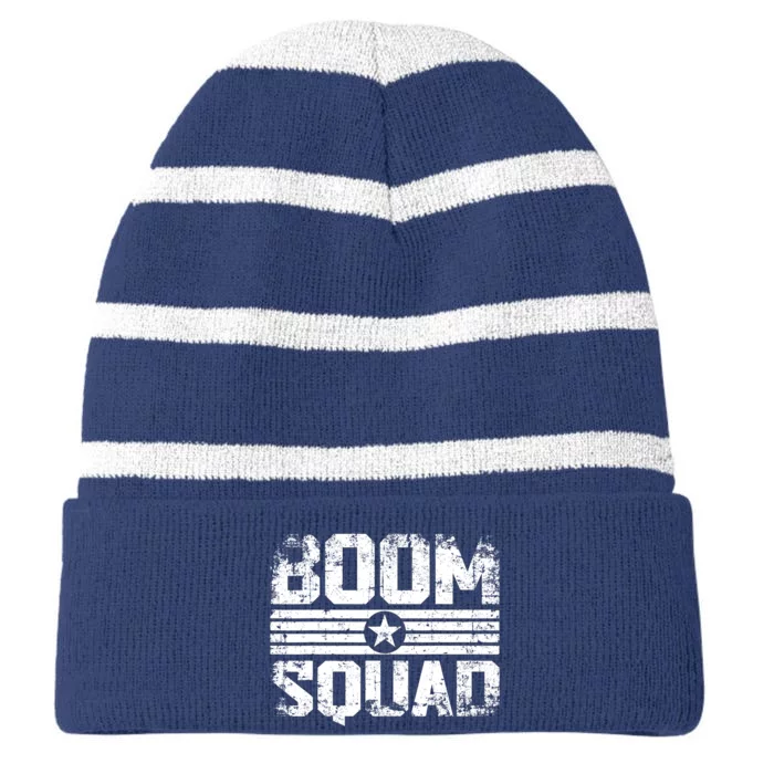 Boom Squad 4th of July Firework Striped Beanie with Solid Band